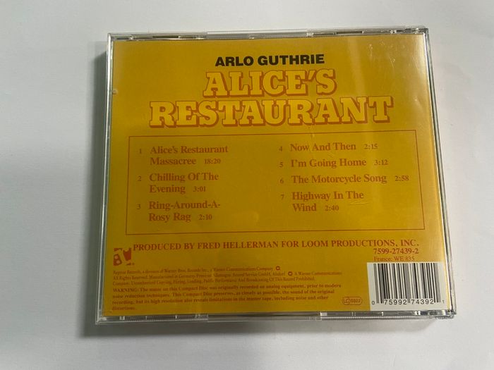 Arlo Guthrie Alice's Restaurant CD