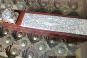 Vintage Italian Silver Laminated Desk Set. Personalised Dr. PL