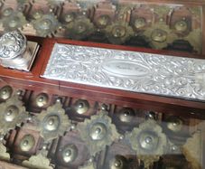 Vintage Italian Silver Laminated Desk Set. Personalised Dr. PL