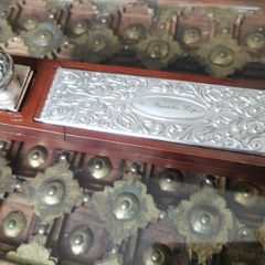 Vintage Italian Silver Laminated Desk Set. Personalised Dr. PL