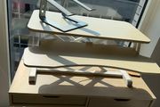 Price Drop!! Pick Up Before Weekend! Home Office / Wfh Desk Setup Desk, Vivo Sit-stand Converter