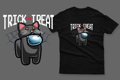 Trick or treat Kitty among us t-shirt imposter among us t-shirt impostor t-shirt