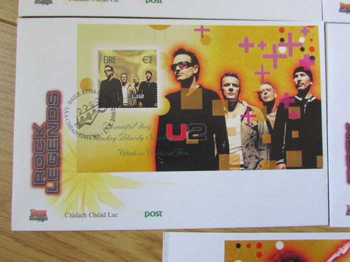 Irish Rock Music Legends Stamp First Day Covers.Set Of Five.