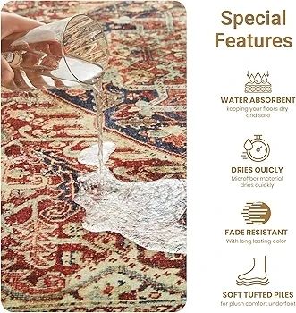 Rugs for Bedroom Living Room Large 160x230 cm  Traditional Area Rugs Majestic Cashmere Style - Soft Short Pile Vintage Rug - Carpet for Dining Room Easy To Clean