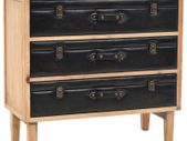Drawer Cabinet Solid Fir Wood 80x36x75 cm