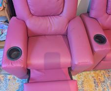 Pair of pink kids recliner chairs
