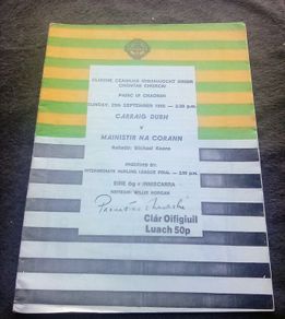1985 & 1986 Cork Hurling County Finals match programmes (postage included)