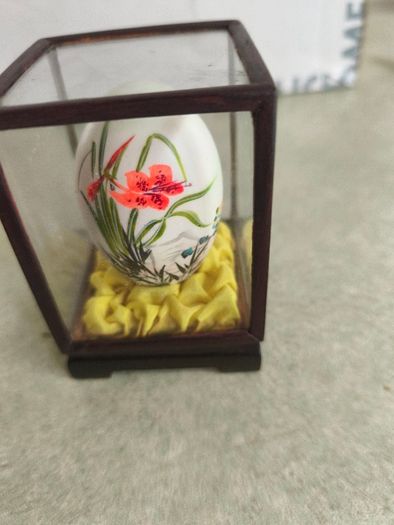 vintage chinese hand painted egg box antique