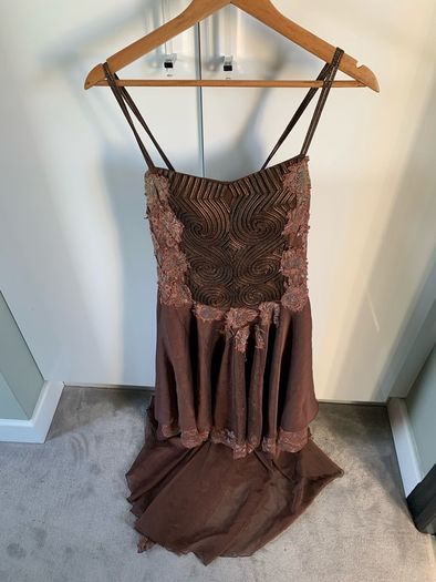 Anoushka designer bronze 3/4 length dress...stunning detail