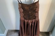Stunning Anoushka bronze dress with throw