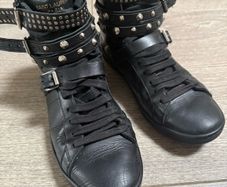 YSL Saint Laurent high top leather runners size 4