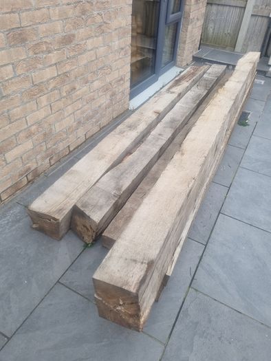 4 Large Oak Beams