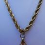 Vintage Gold Plated Lariat Necklace Jade Spinner Image 8