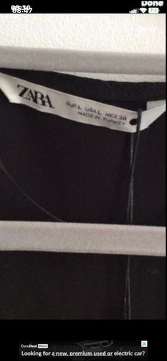 top Bnwt Zara black top size large tie front end