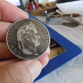 France 1837 A,5 francs.King Louis Philippe.90% silver.
