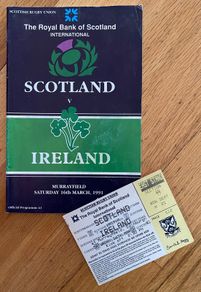 Very Rare 1991 Scotland v Ireland - 5 Nations Programme & Match Ticket