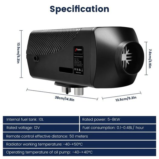 Car Heater 5-8KW 12V Air Diesels Heater Parking Heater With Remote Control LCD Monitor for RV Motorhome Trucks Boat