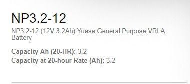House Alarm Battery NP3.2-12 ( NP2.8-12 )