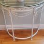 White Wrought console table and mirror set Image 2