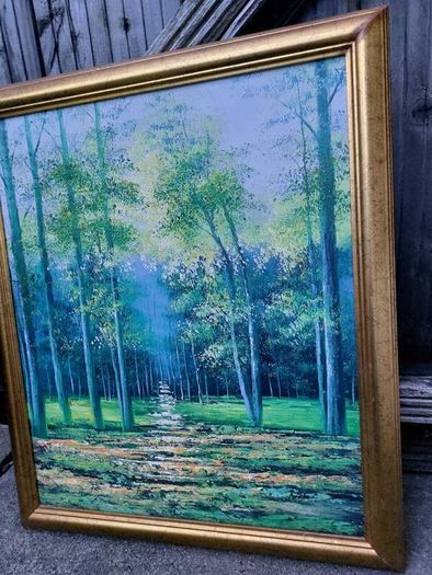 Forest oil painting