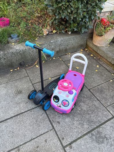 Little tikes 3 wheel scooter and Minnie Mouse Ride On car