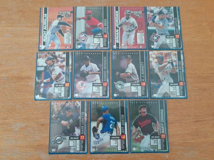 11 Rare 1st Edition MLB Showdown Cards (WOTC 2000 - 2002) - Sleeved. Wizards of the Coast. Collectable, sports, memorabilia. Baseball. USA.