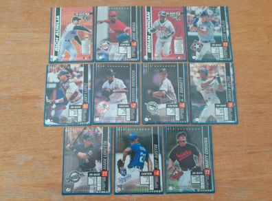11 Rare 1st Edition MLB Showdown Cards (WOTC 2000 - 2002) - Sleeved. Wizards of the Coast. Collectable, sports, memorabilia. Baseball. USA.