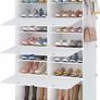 Shoe Storage, Oversized 2 x 7 Tier Shoe Rack Organiser to 28 Pair Shoes, Multifunctional Dust-proof Shoe Storage Cabinet for All Kinds of Shoes, Books, Toys and Clothing (MULTIPLE COLOURS/SIZES) Image 8