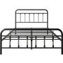 Double Bed Frame with Storage and Headboard, Metal No Box Spring Needed, Enhanced Mattress Support, Noise Free, Black Image 6