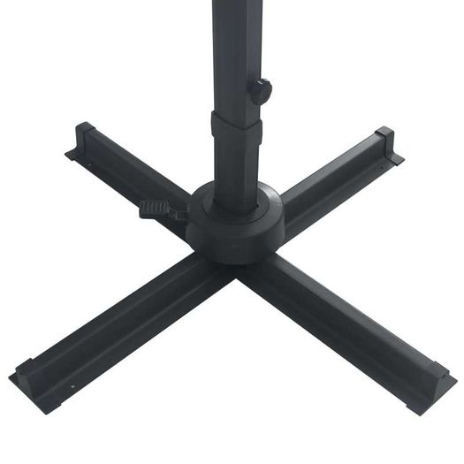 Cantilever Umbrella with LED Lights and Aluminium Pole 400x300 cm Green
