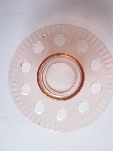 Vintage Deco Czech Pink Glass Large Footed Vase c.1930