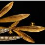 Vintage Signed Coro Rhinestone Leaf Spray Brooch 1950s Gold Tone Image 5