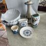 6 diferent items. 1-Scallop Shell White Ceramic/Porcelain Serving Plates - Set of 2 - Heavy. 28.00 euro-2- STONEWARE JACKSON POTTERY candle holder 18.00 euro - 3-  vintage ceramic egg cup or small container featuring the Willow pattern by Arklow Pottery i Image 3