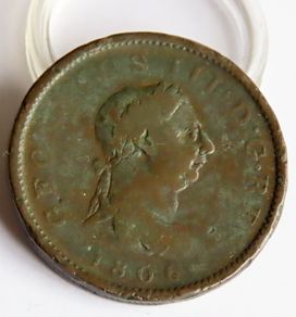 1806 Penny King George III copper coin
