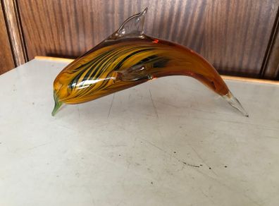 Glass Amber Dolphin