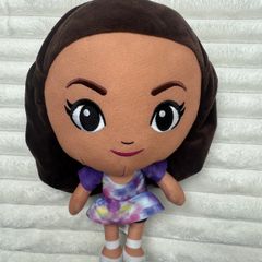 Barbie Chibi Mattel Plush Doll Brown Hair Tie Dye Dress approx. 12 USed Please see pictures