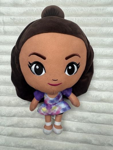 Barbie Chibi Mattel Plush Doll Brown Hair Tie Dye Dress approx. 12 USed Please see pictures