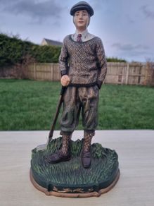 Vintage Large Cast Iron Golfer Door Stop