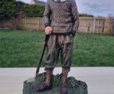 Vintage Large Cast Iron Golfer Door Stop