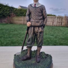 Vintage Large Cast Iron Golfer Door Stop