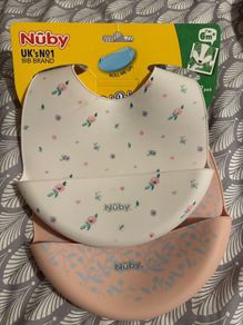 Nuby Decorated Silicone Bib - 6m+ x 2