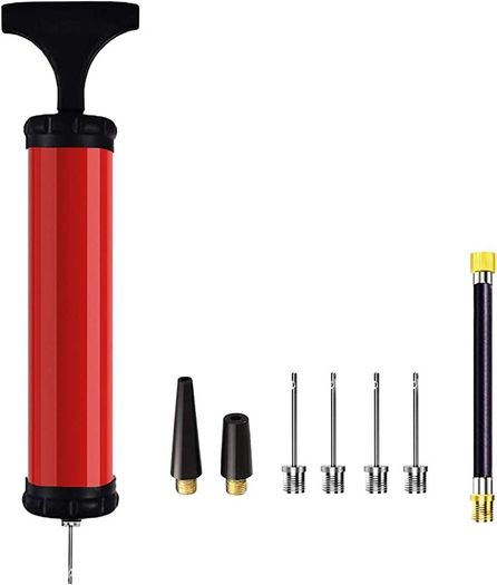 Portable Ball Pump,Air Pump Inflator Kit with Needle,Nozzle, Extension Hose Hand Pumps for Basketball Football Volleyball Water Polo Rugby Exercise Sports Ball Balloon Swim Inflatables (FREE POSTAGE)