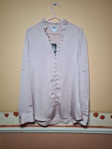 Womens Express Portofino silky long sleeve shirt blouse Size Medium slim light pink BNWT BRAND NEW