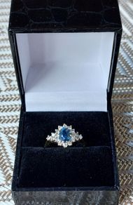 Topaz & Diamond 9K Gold Ring