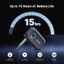 Car Bluetooth 5.3 AUX Adapter, Mini Bluetooth 5.3 Receiver for Home Stereo/Speaker/Wired Headphones/Car, Bluetooth Car Receiver AUX, Handsfree Call, Dual Device Connection, 15 Hour Playtime Image 7