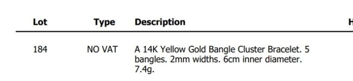 A 14K Yellow Gold Bangle Cluster Bracelet.