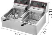 Commercial Deep Fryer 12L Electric Fryer 5000W Twin Basket YB-82 Dual Tank Electric Deep Fryer Countertop Stainless Steel French Fry for Commercial Uses 1 x 12 Ltr 5000