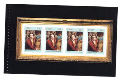 2003 Ireland 140th Anniversary of National Gallery of Ireland Commemorative Stamp 2nd Issue Booklet Pane "Self-Portrait as Timanthes" by James Barry, Mint Never Hinged (MNH). Hibernian HP140