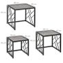 Set of 3 Nest of Tables Square Side Tables with Metal Frame, Grey (FREE POSTAGE) Image 2