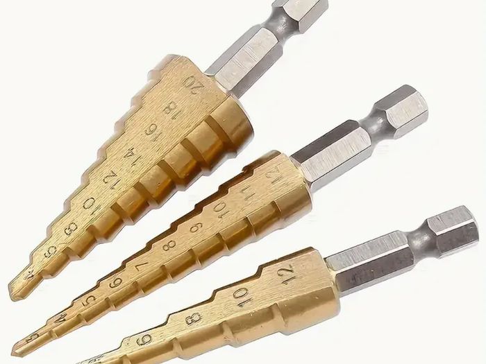 3pcs Drill Step Titanium Coated High Speed set - High Precision, Multi-Size for Wood & Metal, Durable & Versatile Free viewing